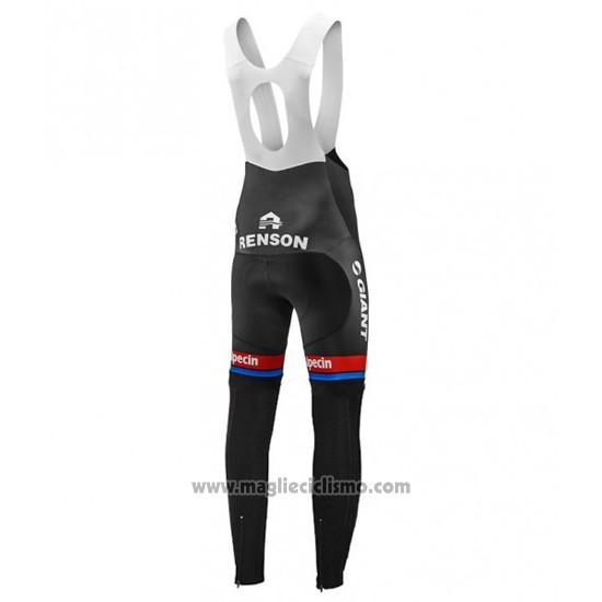 2016 Abbigliamento Ciclismo Giant Alpecin Nero e Rosso Manica Lunga e Salopette